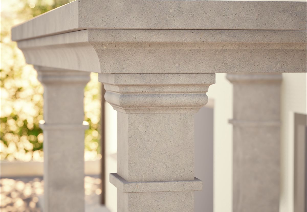 Stone capital architectural detail