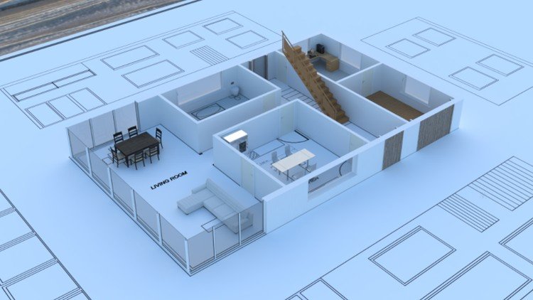 Plan to 3D cutaway visualisation