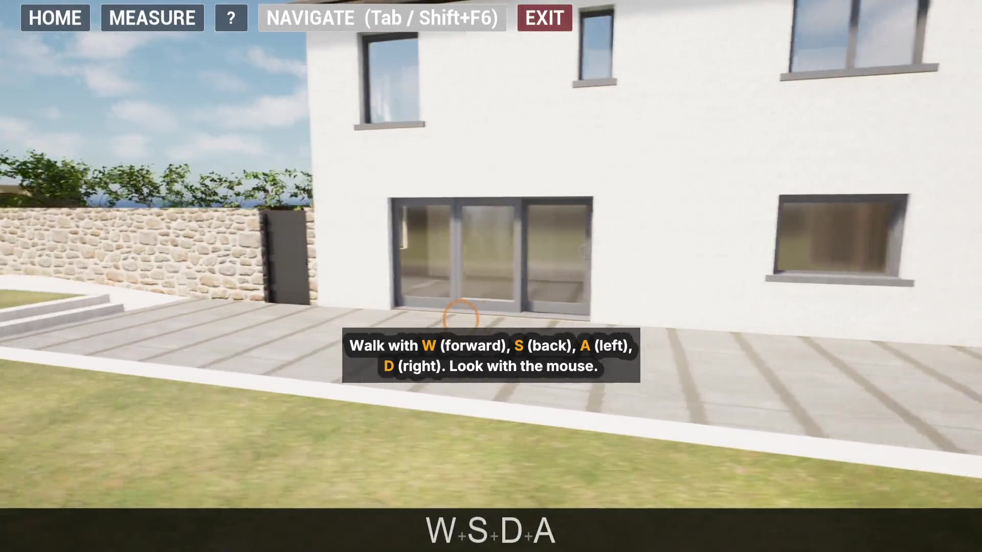 Interactive 3D house walkthrough video